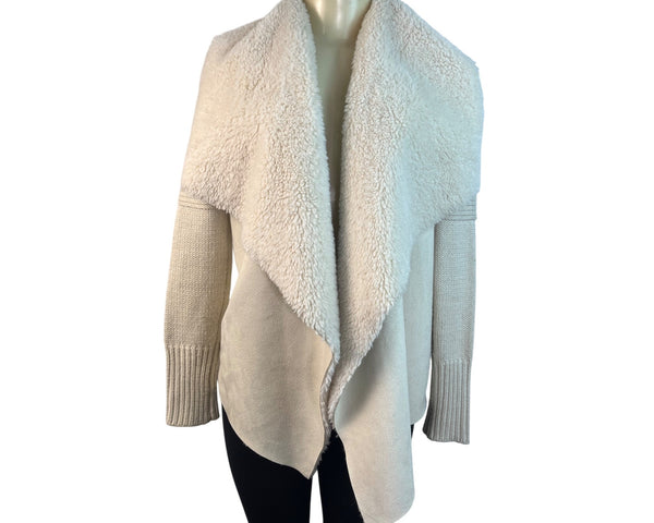 Bagatelle Womens Cream Open Front Knit Cardigan Size S