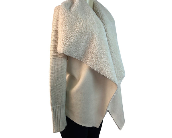 Bagatelle Womens Cream Open Front Knit Cardigan Size S