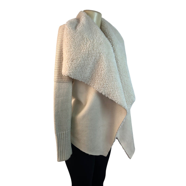 Bagatelle Womens Cream Open Front Knit Cardigan Size S