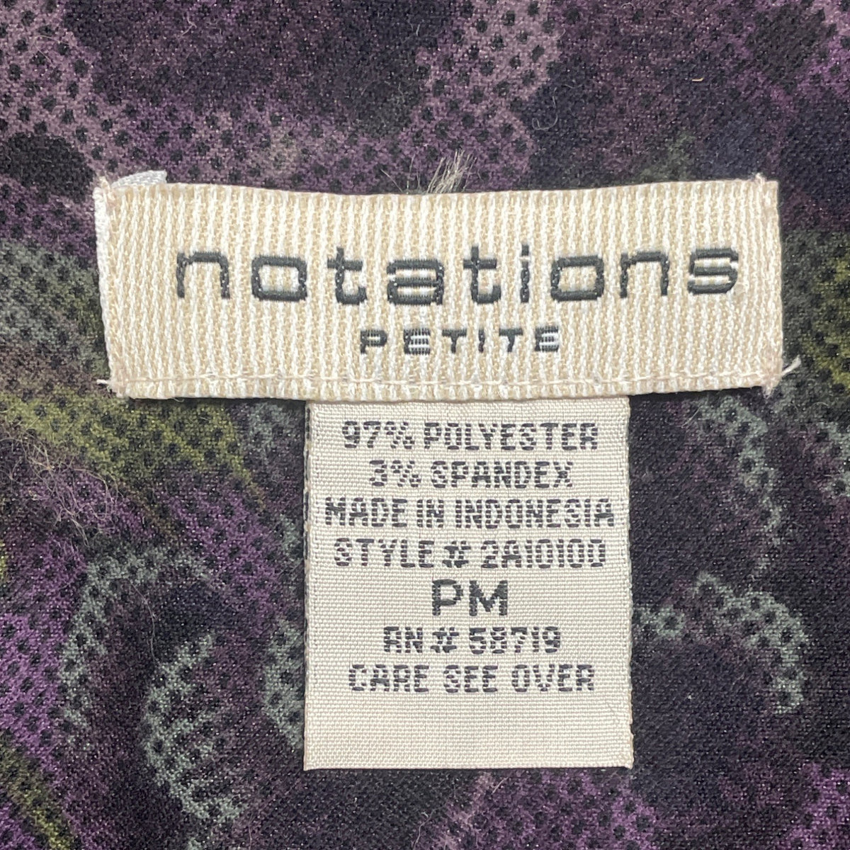 Notations Petite Women's Floral Zip Jacket Purple Size PM