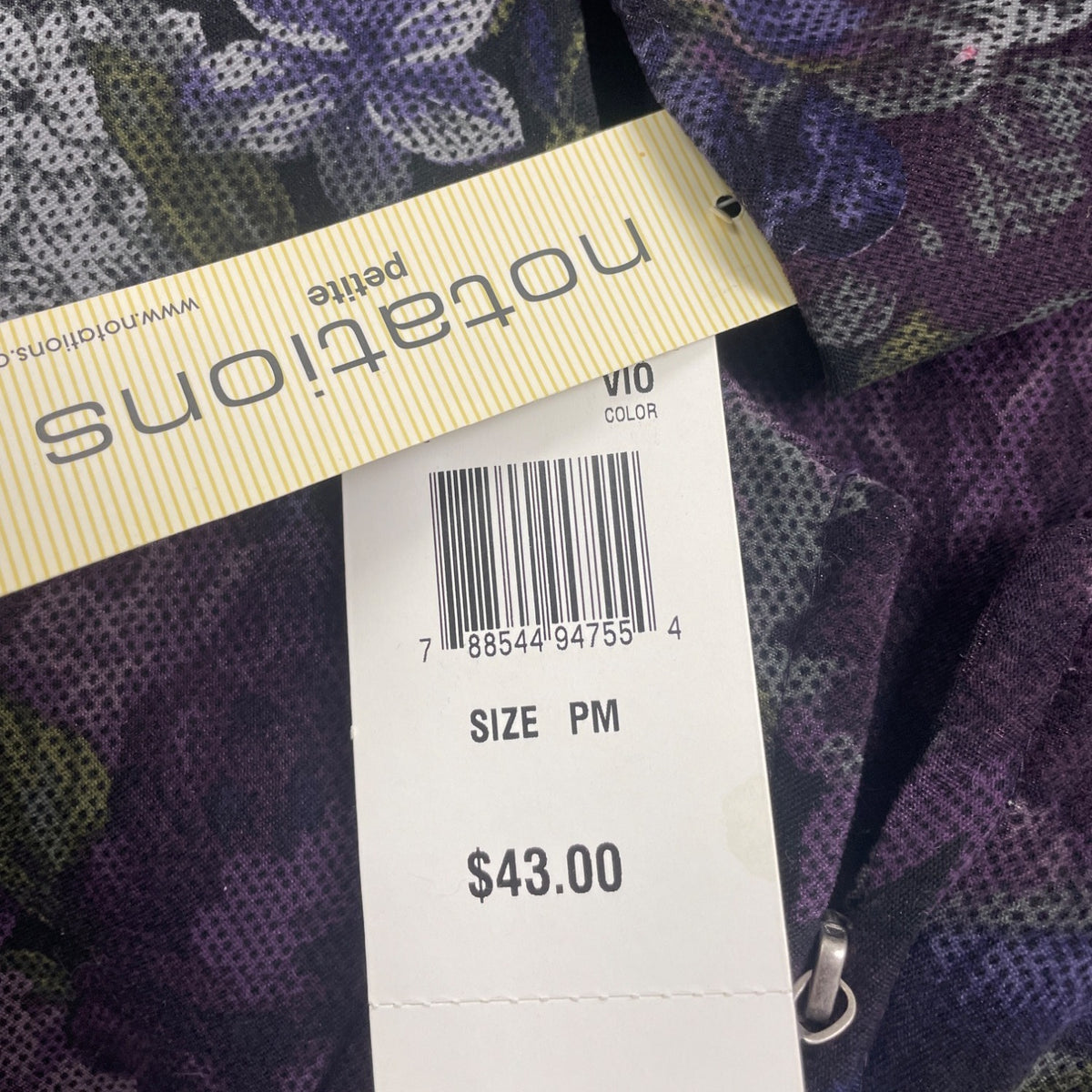 Notations Petite Women's Floral Zip Jacket Purple Size PM