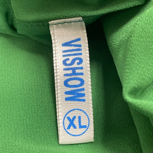 Viishow Womens Green Polyester/Rayon Loose Fit Short Sleeve Blouse XL Soft Top