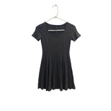 Forever 21 Womens Dark Gray Short Sleeve Skater Dress Size Small Rayon Blend