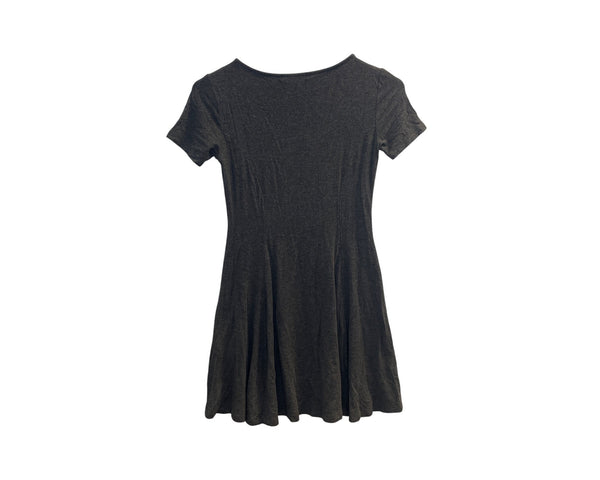Forever 21 Womens Dark Gray Short Sleeve Skater Dress Size Small Rayon Blend