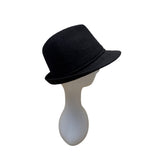 Black Cloche Hat With Brown Floral Accent & Bead Details - One Size