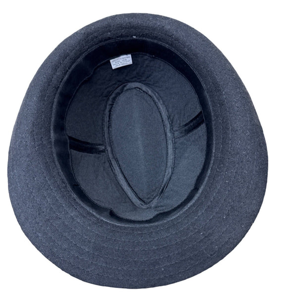Black Cloche Hat With Brown Floral Accent & Bead Details - One Size