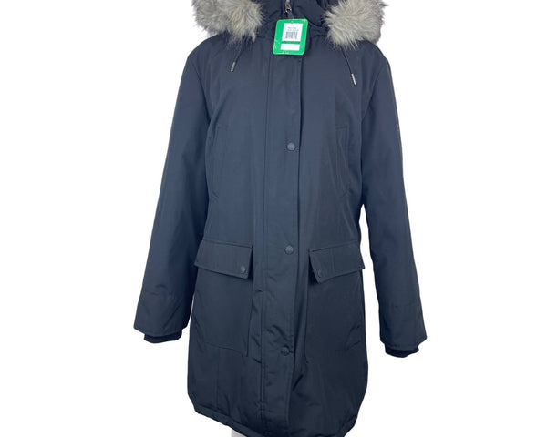Andrew Marc Women's Black Coat With Fur Hoodie Size XL - New