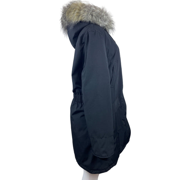 Andrew Marc Women's Black Coat With Fur Hoodie Size XL - New