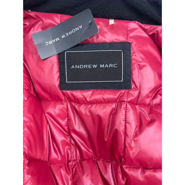 Andrew Marc Women's Black Coat With Fur Hoodie Size XL - New