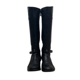 Tory Burch Women’s Black Leather Knee-High Riding Zip Up Boots Sz 10M
