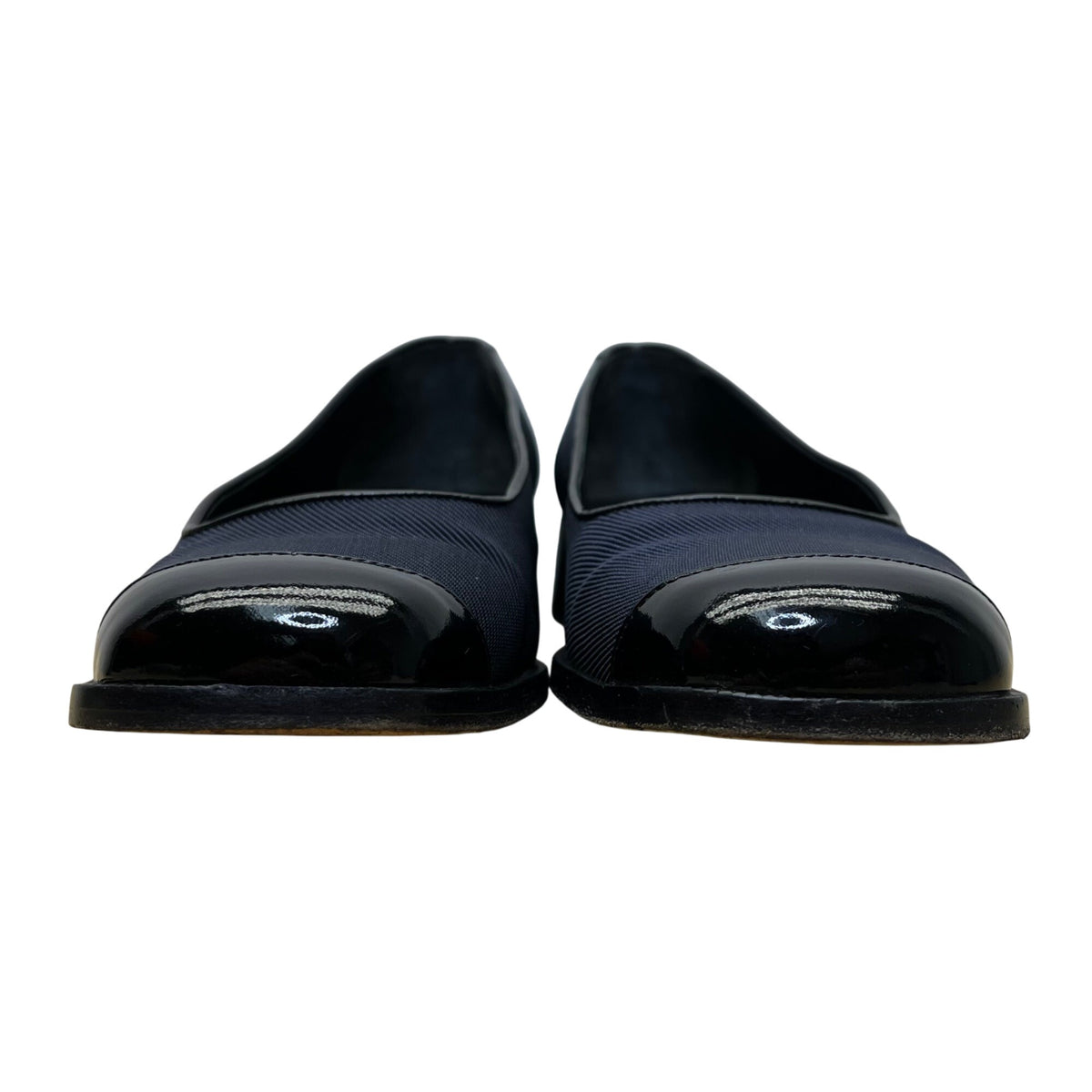 Joan & David Women’s Navy Blue Black Patent Leather Low Heel Pumps Size 7.5