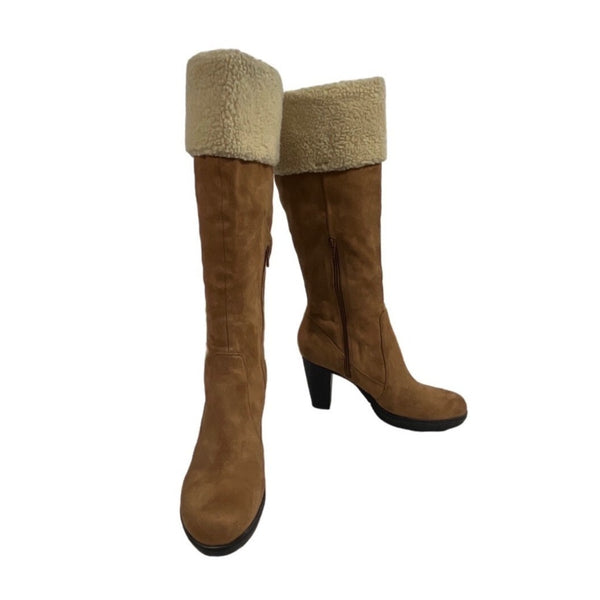 Naturalizer Women's Brown Faux Fur Knee High Boots Sz 11M