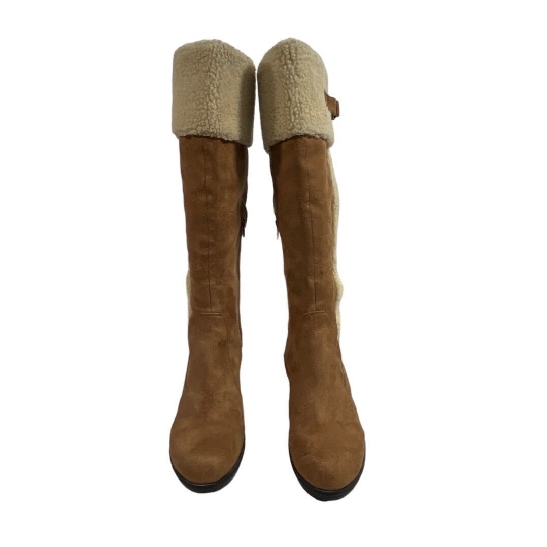Naturalizer Women's Brown Faux Fur Knee High Boots Sz 11M