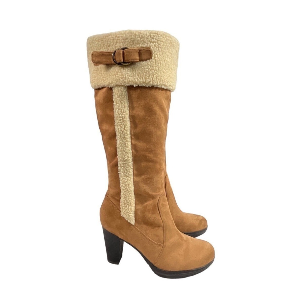 Naturalizer Women's Brown Faux Fur Knee High Boots Sz 11M
