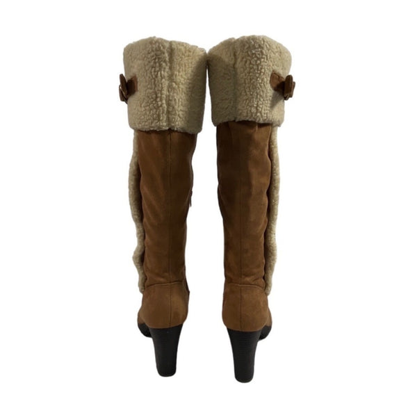 Naturalizer Women's Brown Faux Fur Knee High Boots Sz 11M