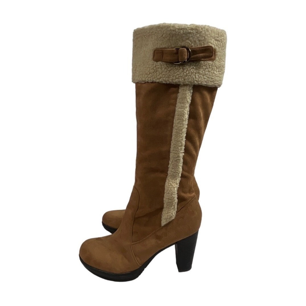 Naturalizer Women's Brown Faux Fur Knee High Boots Sz 11M
