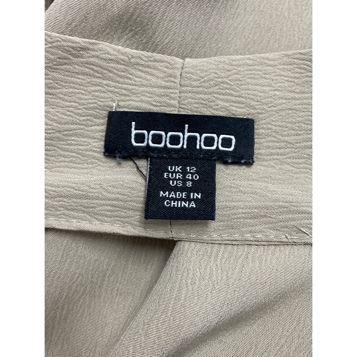 Boohoo Womens Beige Polyester Open Back Tie Front Kimono-Style Dress Size 8