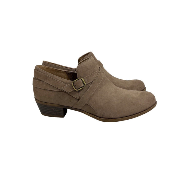 Life Stride Women's Brown Suede Adley Shootie Boots Sz 9.5