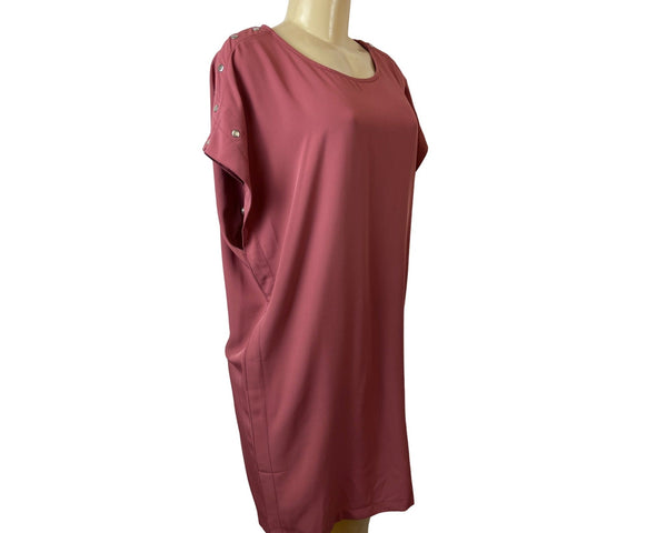 Grey & Grey Pink Sz 8 Women's Loose-fit Knee Length Round Neck Dress