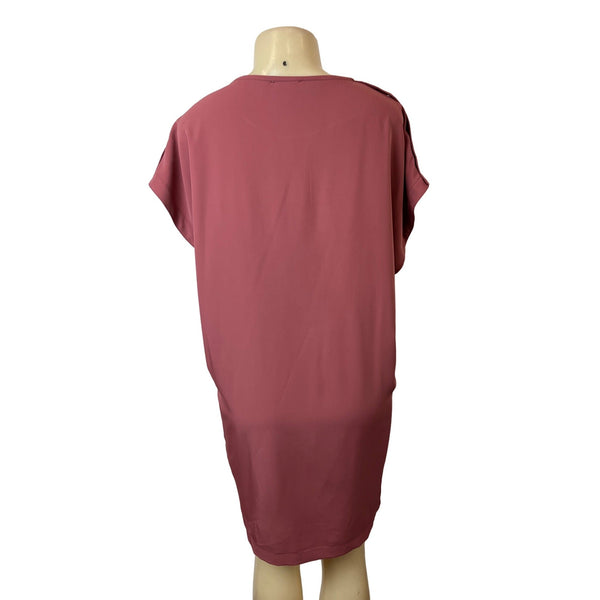 Grey & Grey Pink Sz 8 Women's Loose-fit Knee Length Round Neck Dress