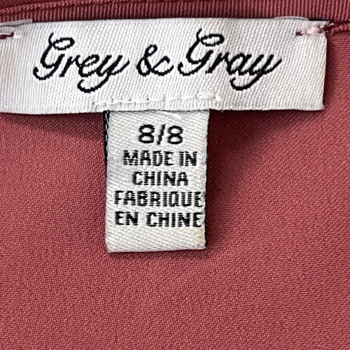 Grey & Grey Pink Sz 8 Women's Loose-fit Knee Length Round Neck Dress