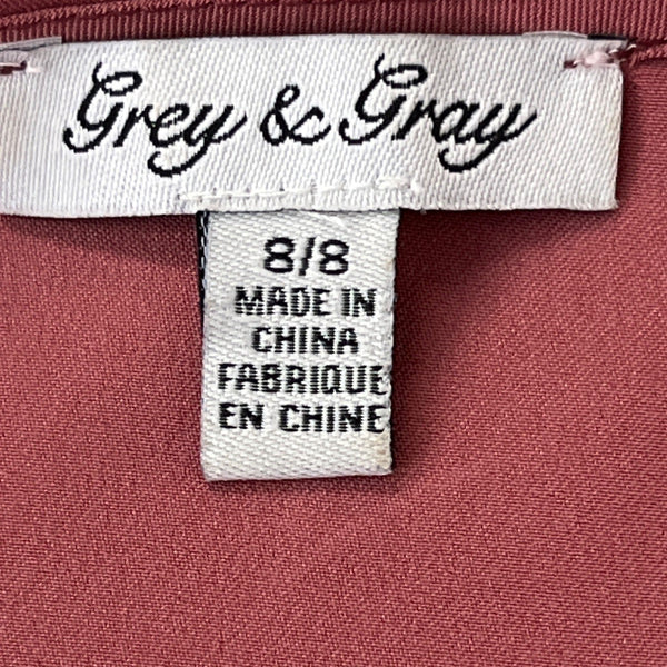 Grey & Grey Pink Sz 8 Women's Loose-fit Knee Length Round Neck Dress