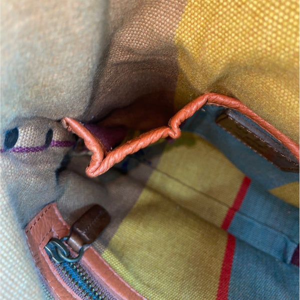 Will Leather Goods Women's Tan Brown Leather Fold Over Crossbody Bag Sz M