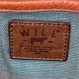 Will Leather Goods Women's Tan Brown Leather Fold Over Crossbody Bag Sz M