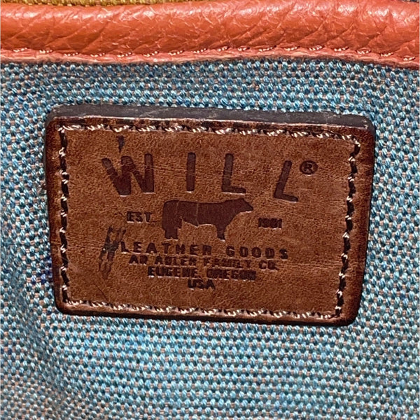 Will Leather Goods Women's Tan Brown Leather Fold Over Crossbody Bag Sz M