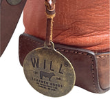 Will Leather Goods Women's Tan Brown Leather Fold Over Crossbody Bag Sz M