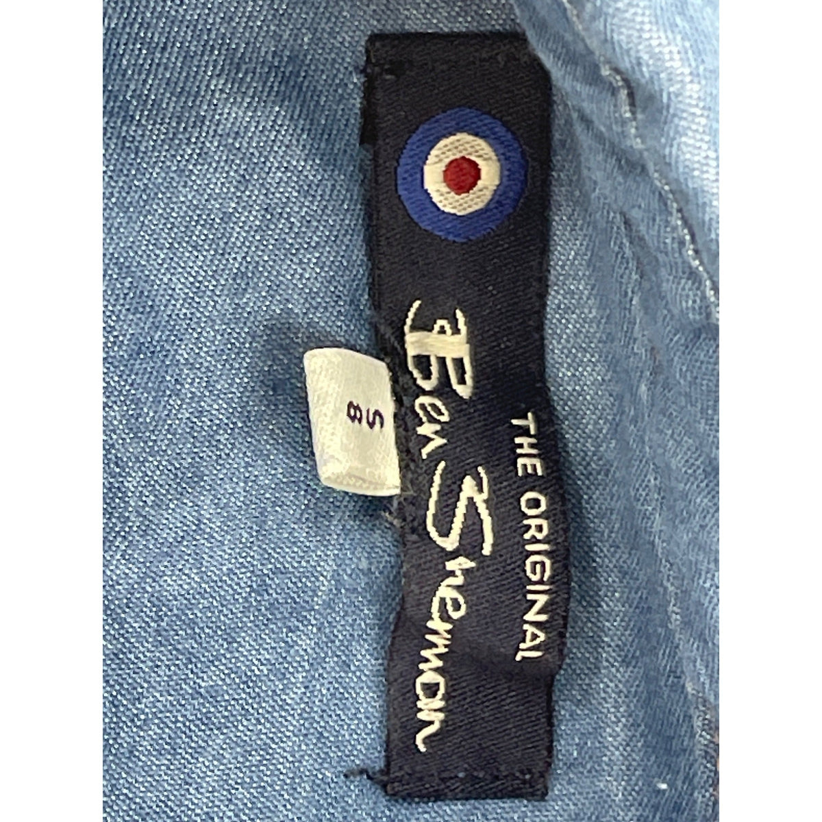 Ben Sherman Boys Short Sleeve Denim Shirt Blue Button-Up Size S - New