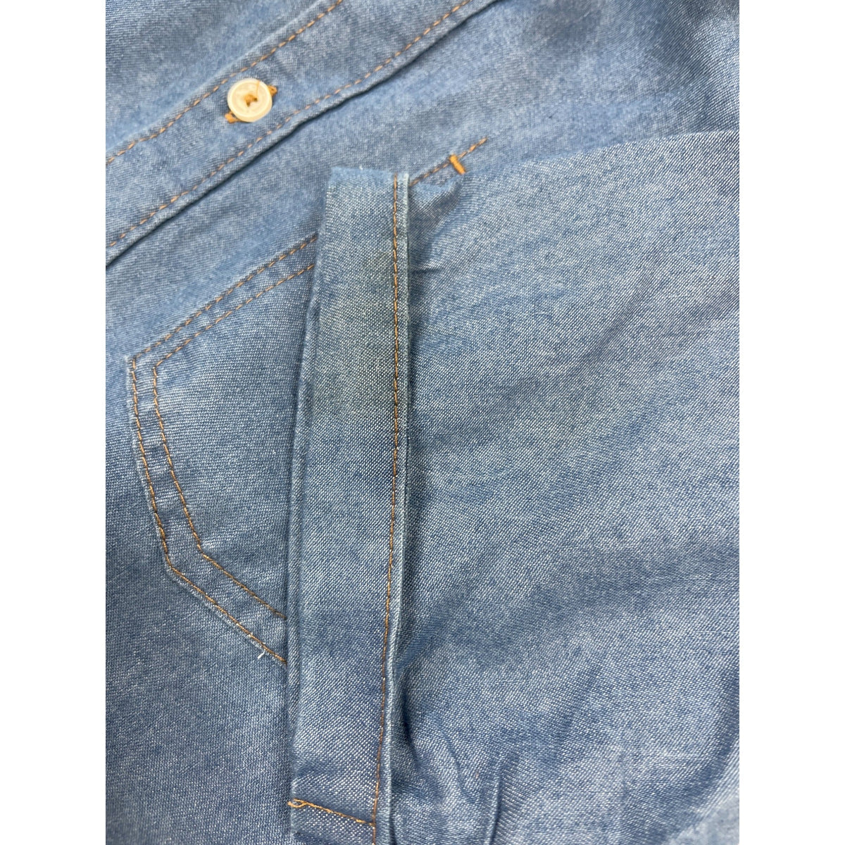 Ben Sherman Boys Short Sleeve Denim Shirt Blue Button-Up Size S - New