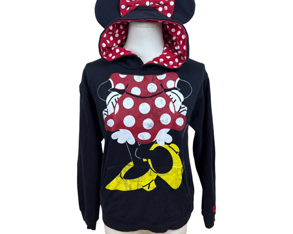 Disney Kids Black Minnie Mouse Hoodie Cotton Blend Size XL