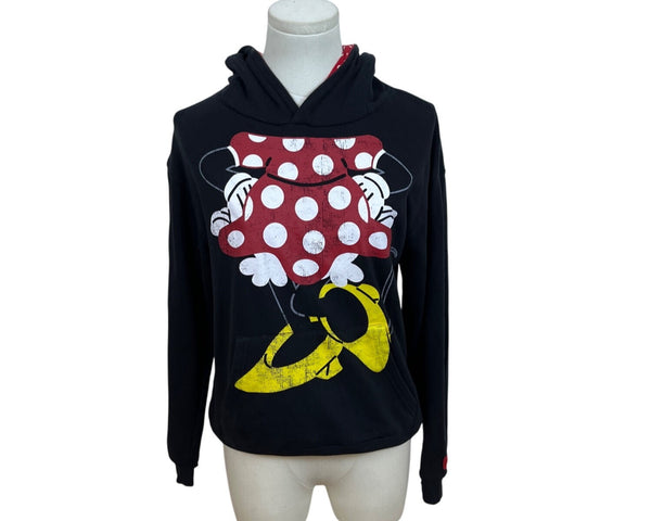 Disney Kids Black Minnie Mouse Hoodie Cotton Blend Size XL