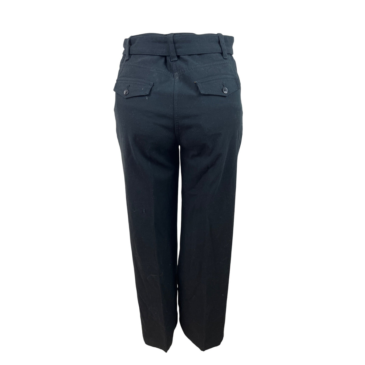 Liz Claiborne Womens Black Belted Straight-Leg Pants Sz 6