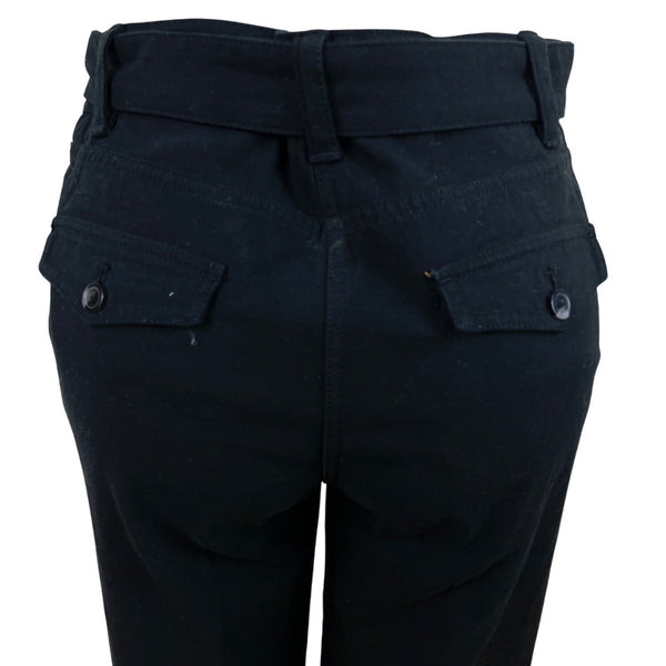 Liz Claiborne Womens Black Belted Straight-Leg Pants Sz 6