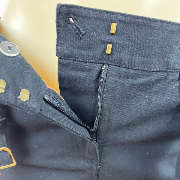 Liz Claiborne Womens Black Belted Straight-Leg Pants Sz 6