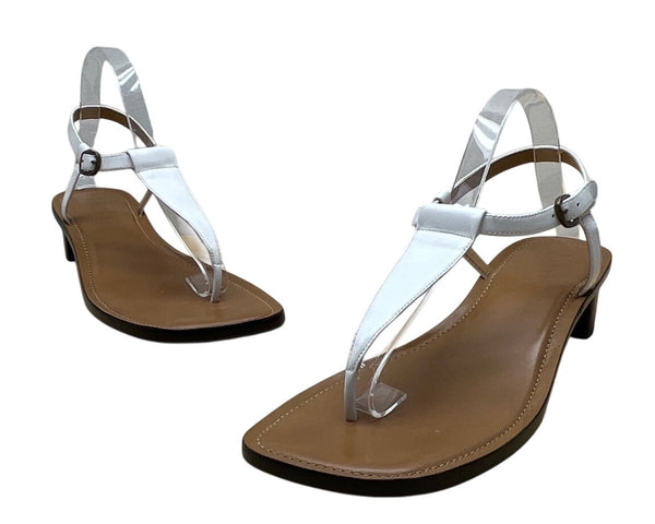 Lauren Ralph Lauren Women's White Napa Leather Fabiola Heeled Sandals Sz 10B