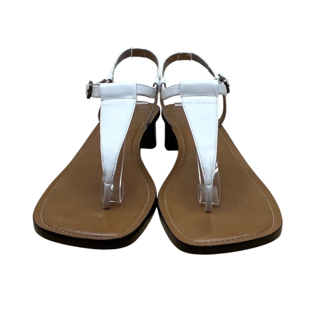 Lauren Ralph Lauren Women's White Napa Leather Fabiola Heeled Sandals Sz 10B