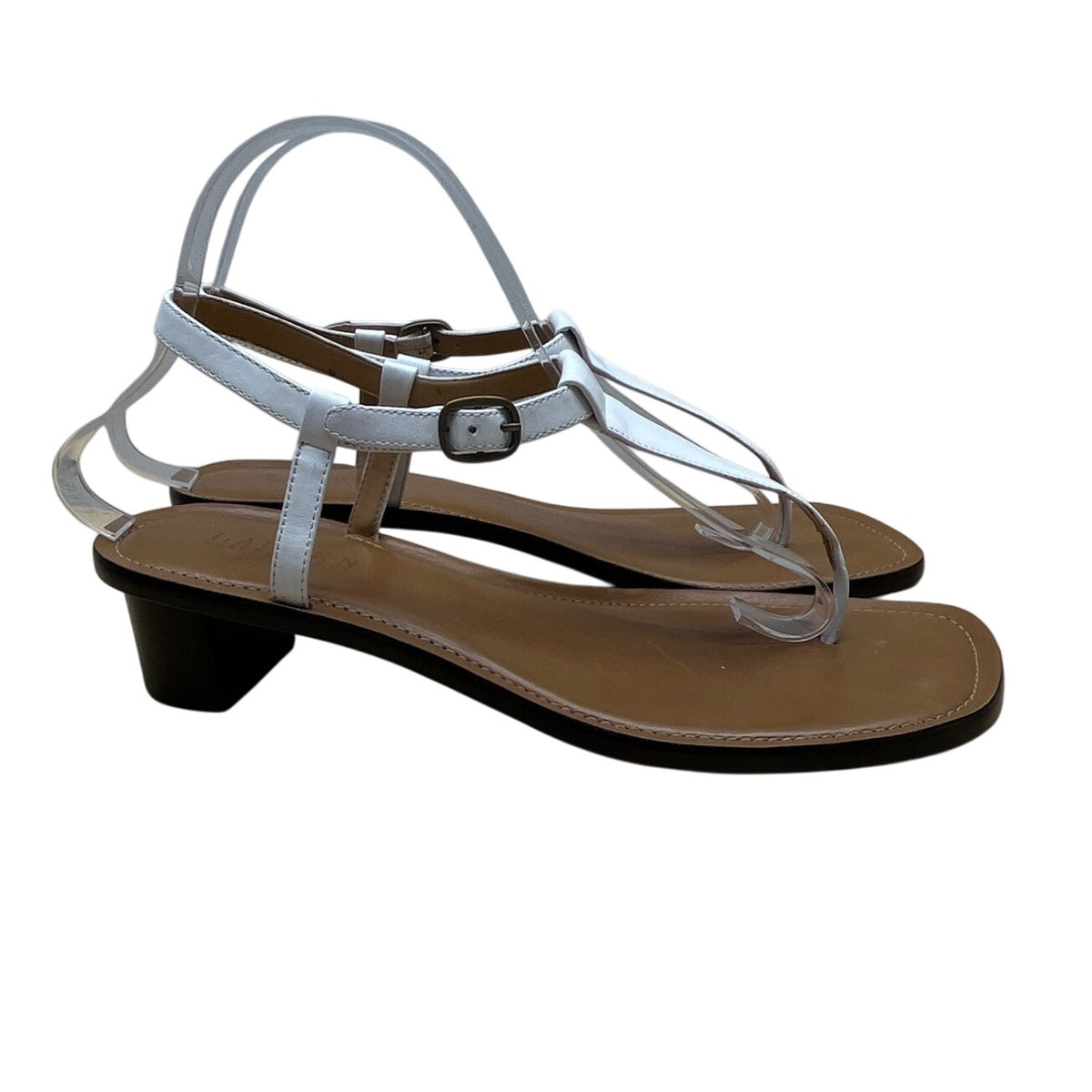 Lauren Ralph Lauren Women's White Napa Leather Fabiola Heeled Sandals Sz 10B