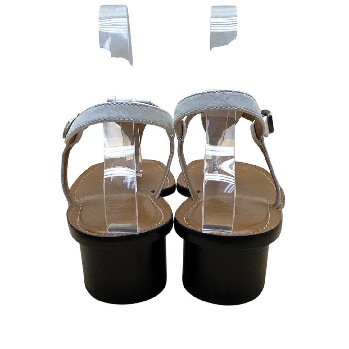Lauren Ralph Lauren Women's White Napa Leather Fabiola Heeled Sandals Sz 10B