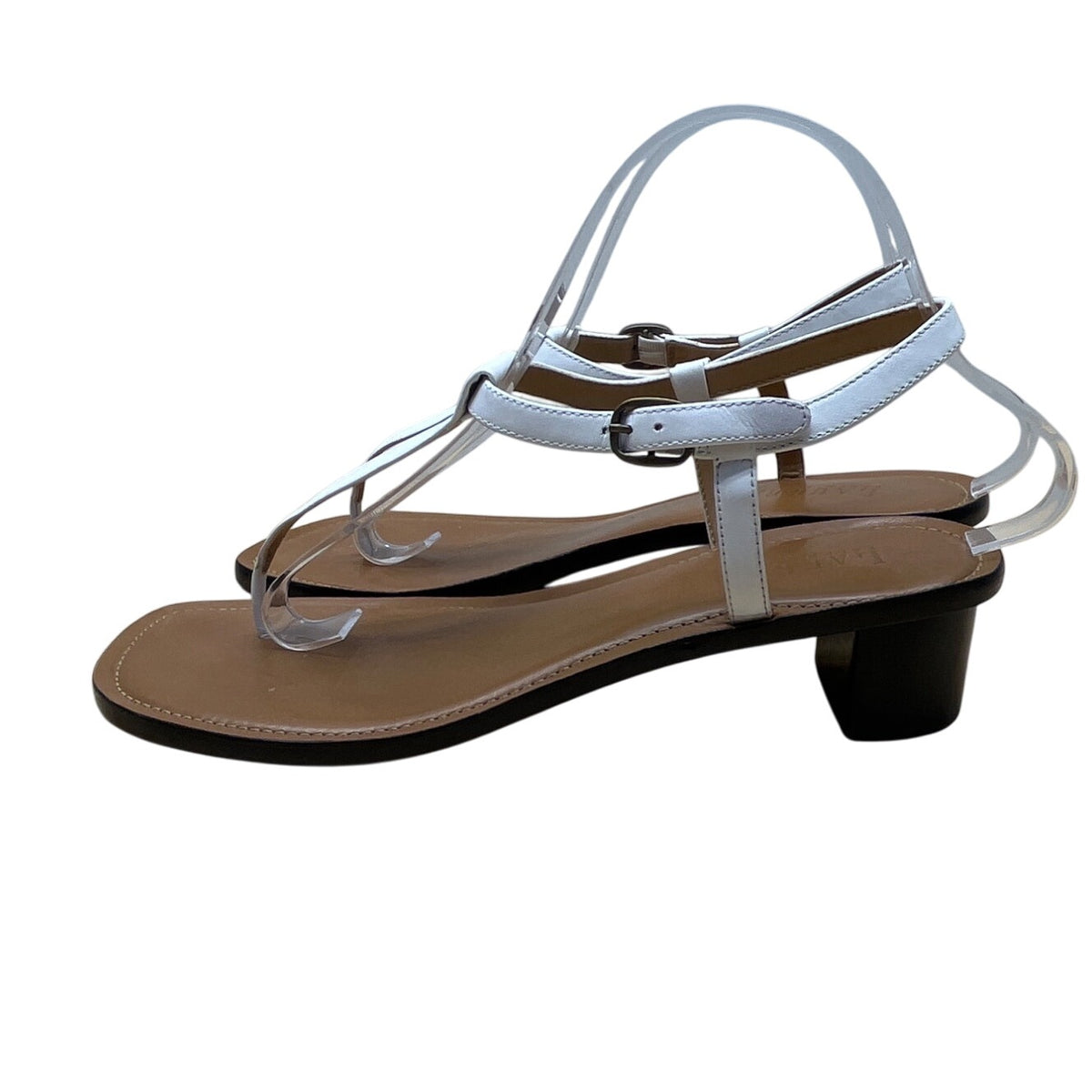 Lauren Ralph Lauren Women's White Napa Leather Fabiola Heeled Sandals Sz 10B