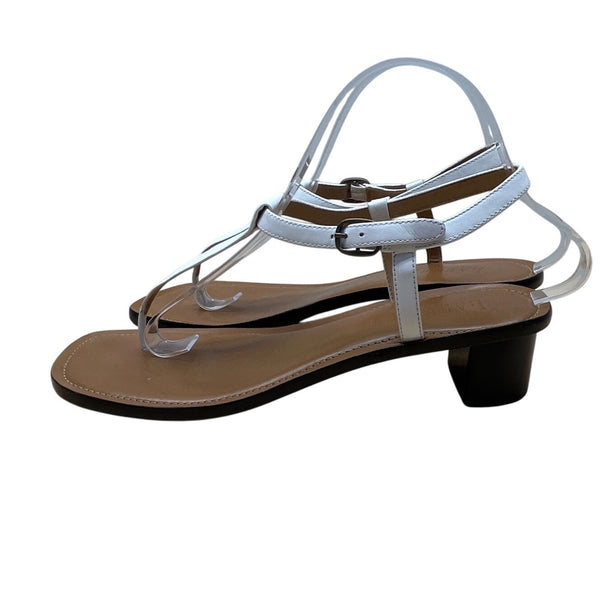 Lauren Ralph Lauren Women's White Napa Leather Fabiola Heeled Sandals Sz 10B