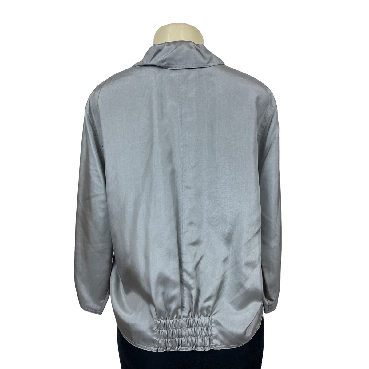 Lafayette 148 Women's Satin Gray Zip Up Jacket Size M