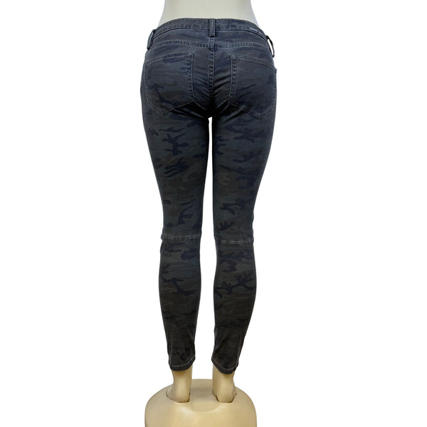 Etienne Marcel Womens Camo Cotton/Elastane Skinny Pants Zipper Detail Size 28