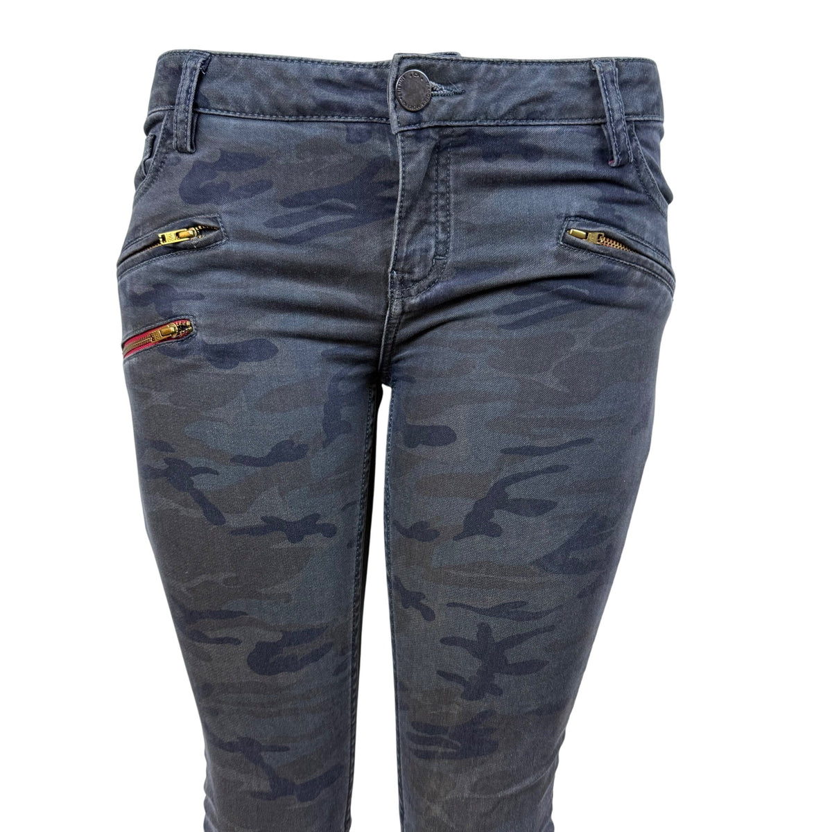 Etienne Marcel Womens Camo Cotton/Elastane Skinny Pants Zipper Detail Size 28