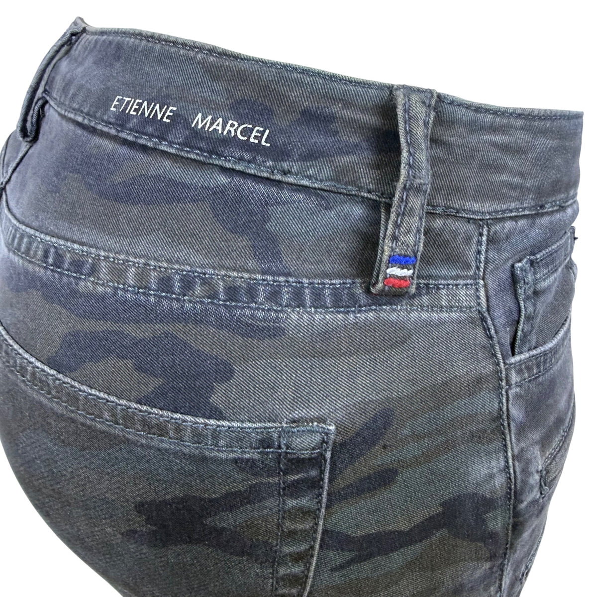 Etienne Marcel Womens Camo Cotton/Elastane Skinny Pants Zipper Detail Size 28