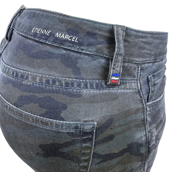 Etienne Marcel Womens Camo Cotton/Elastane Skinny Pants Zipper Detail Size 28