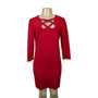 Diane von Furstenberg Women's Red Long Sleeve Shirt Dress Sz 4 - NWT
