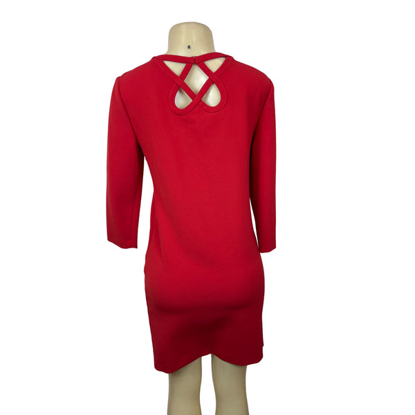 Diane von Furstenberg Women's Red Long Sleeve Shirt Dress Sz 4 - NWT